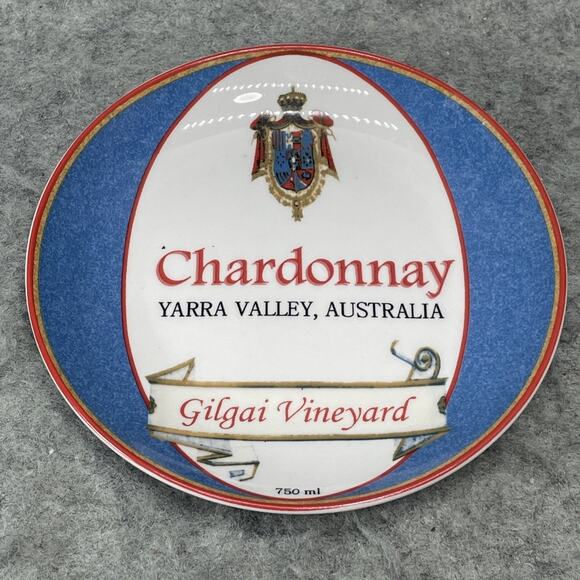 VTG Wine Label BIA Cordon Bleu Porcelain 6.75” Appetizer Plates Set of 5 Vino - Picture 5 of 12